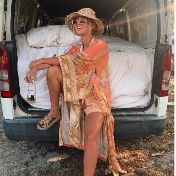 Mermaid dreams boho Floral print Kimono cover up - Picture 13 of 13